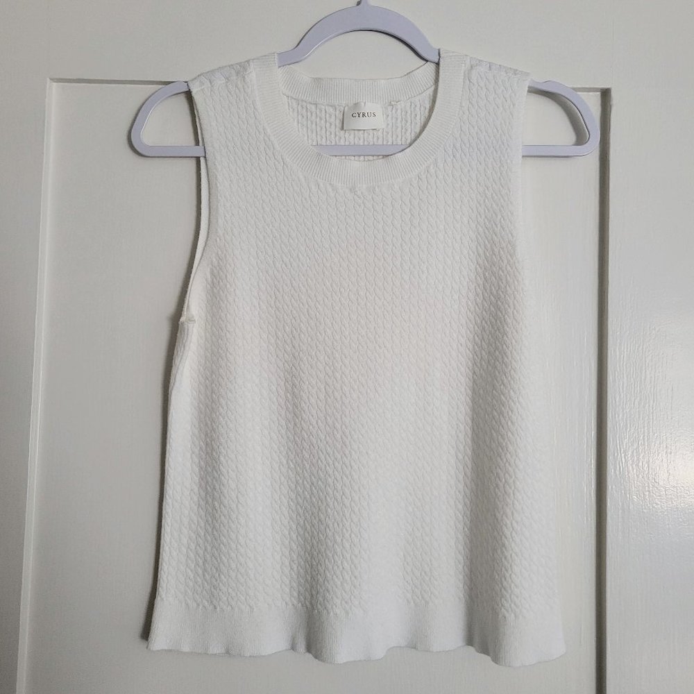 [Cyrus] Off-White Sweater Tank Top